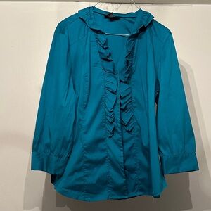 Alfani Teal Ruffled Blazer